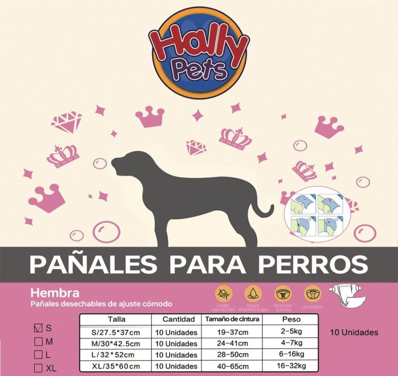 Pañal Desechable Para Mascota Hembra Talla S Por 10 Und - Image 3
